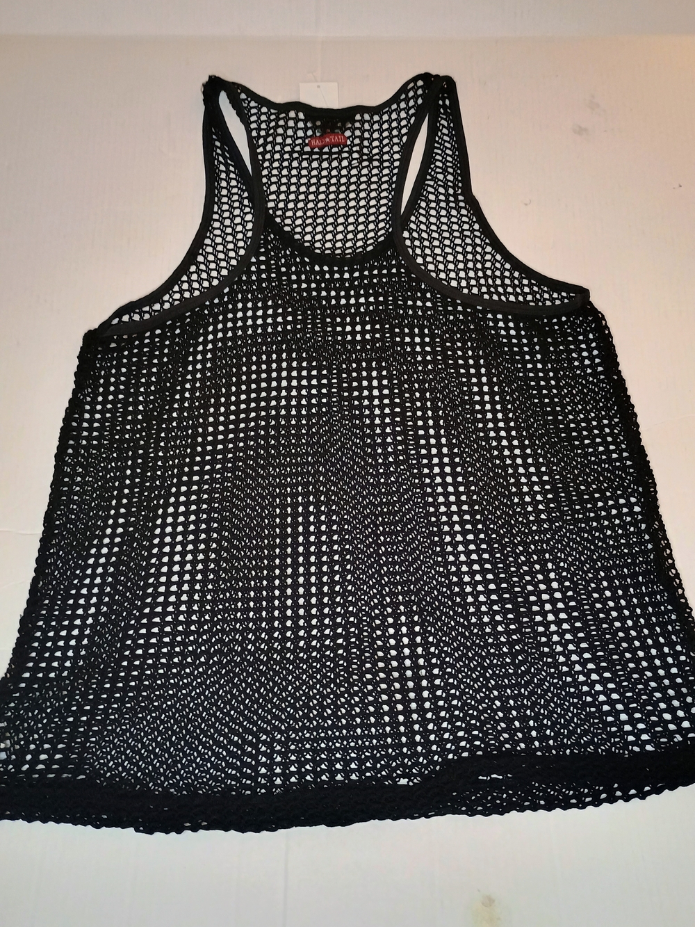 Hard Tail Women's Large  Black Open-Weave Mesh Tank